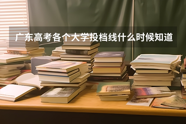 广东高考各个大学投档线什么时候知道?